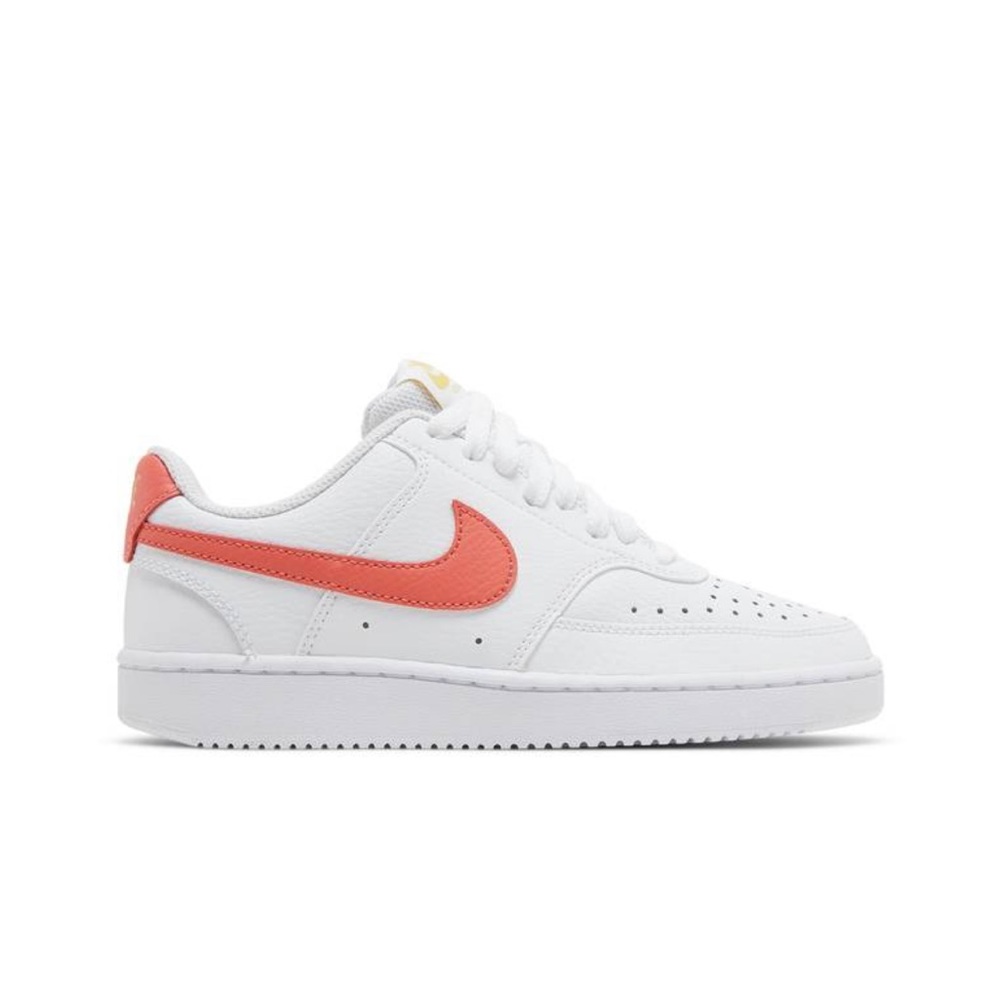 Nike court Vision white and coral logo Low top Casual sneaker women size 6.5